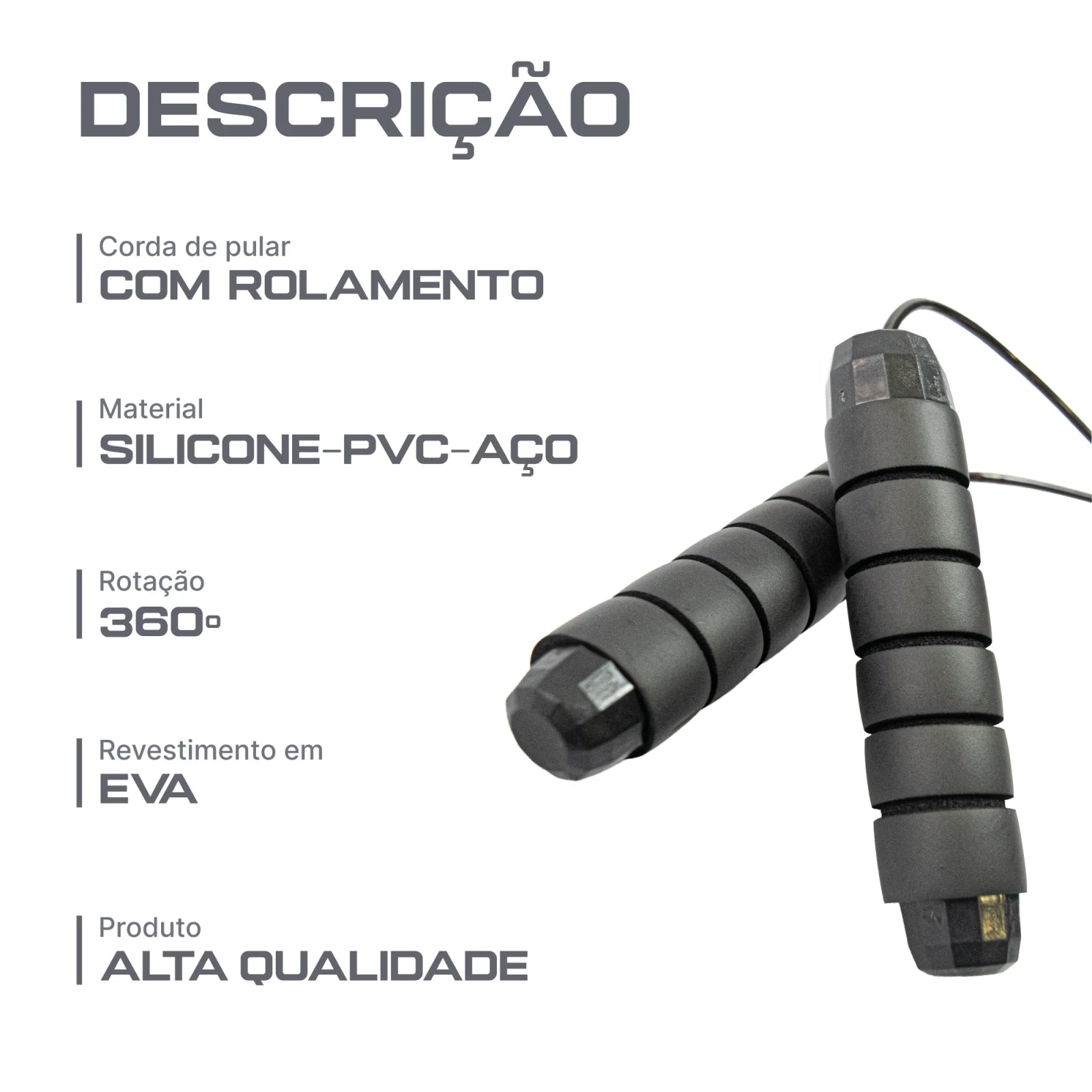 Corda de pular com rolamento 4mm 2,65m