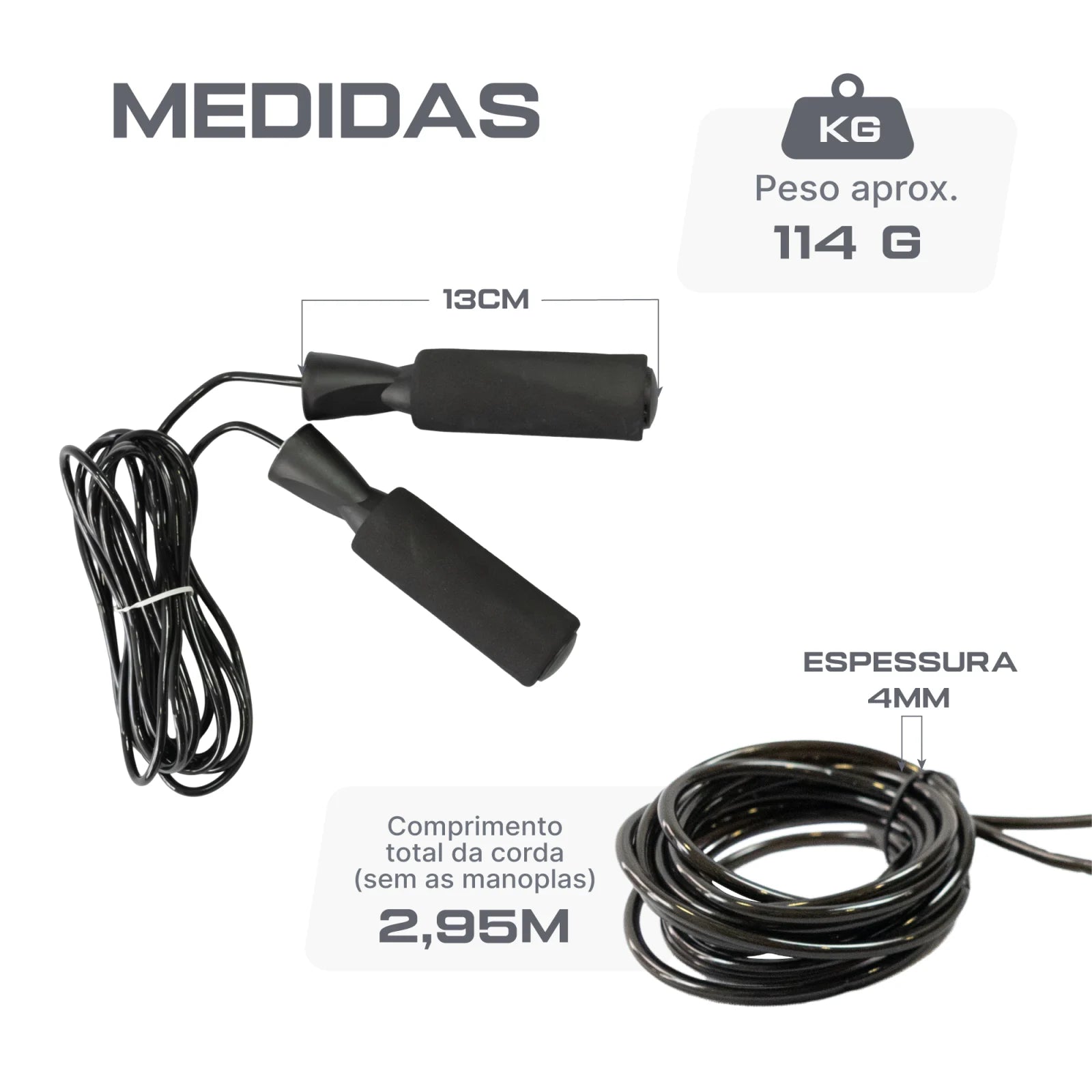 Corda de pular de PVC 4mm com rolamento