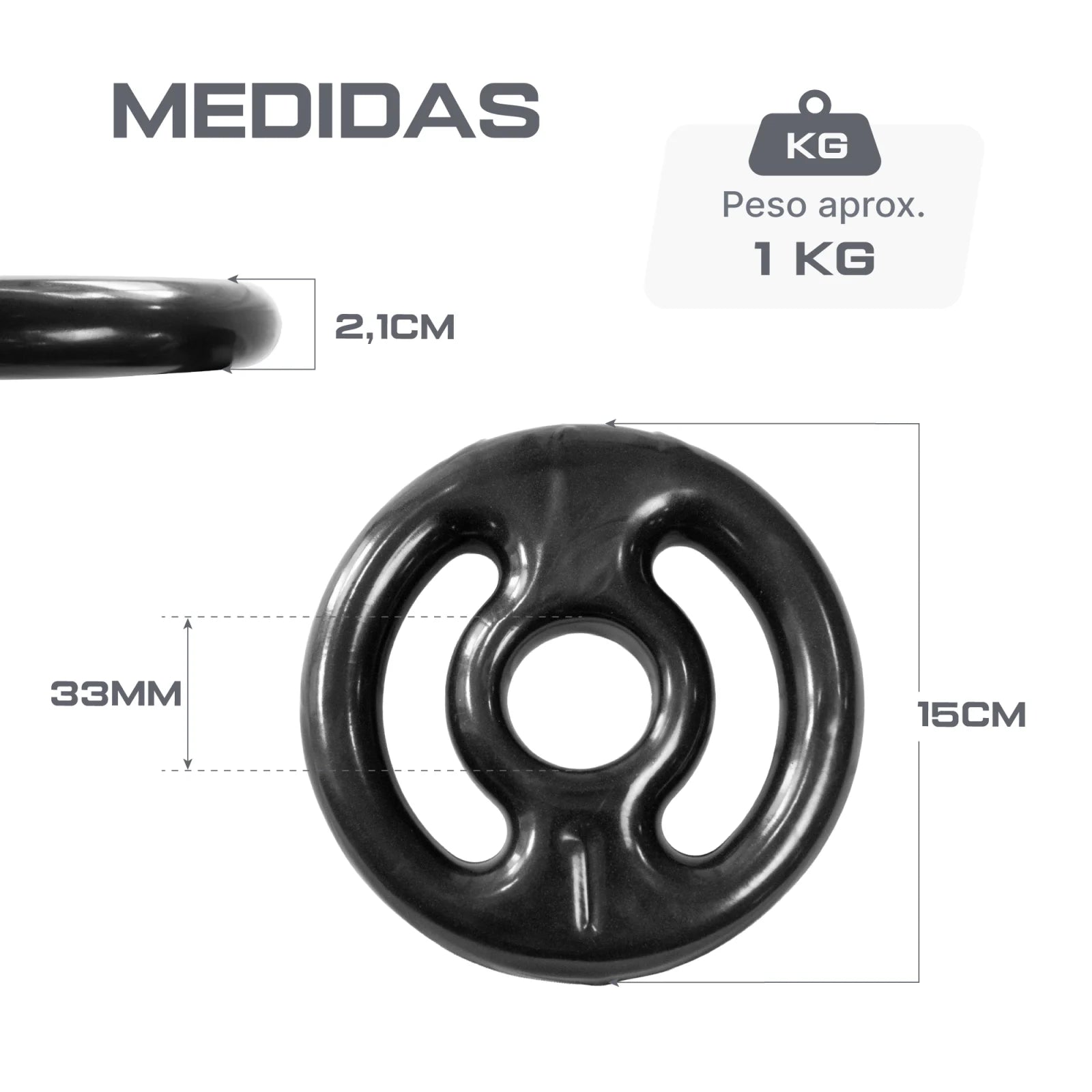 Anilha Vazada Emborrachada 1kg
