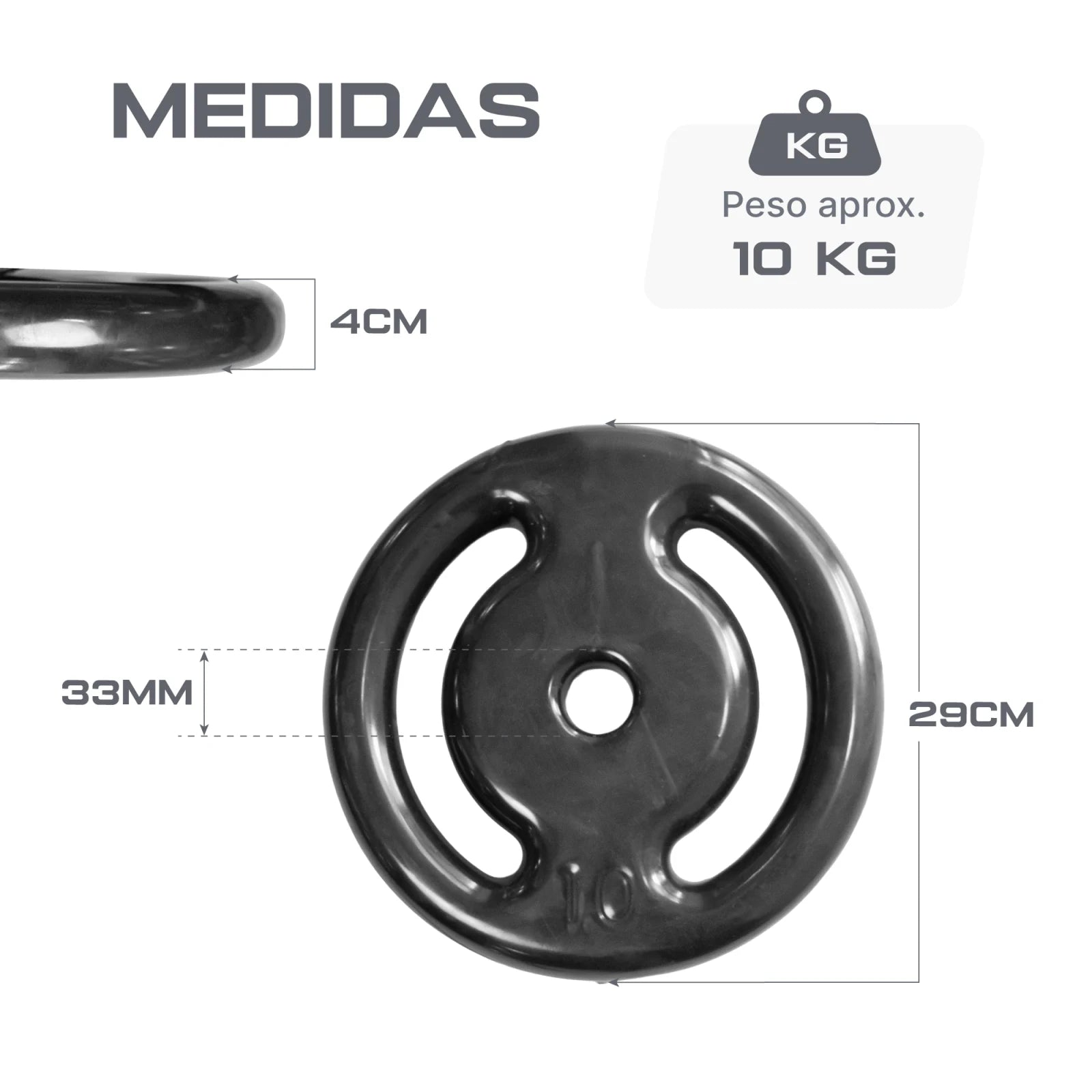 Anilha Vazada Emborrachada 10kg
