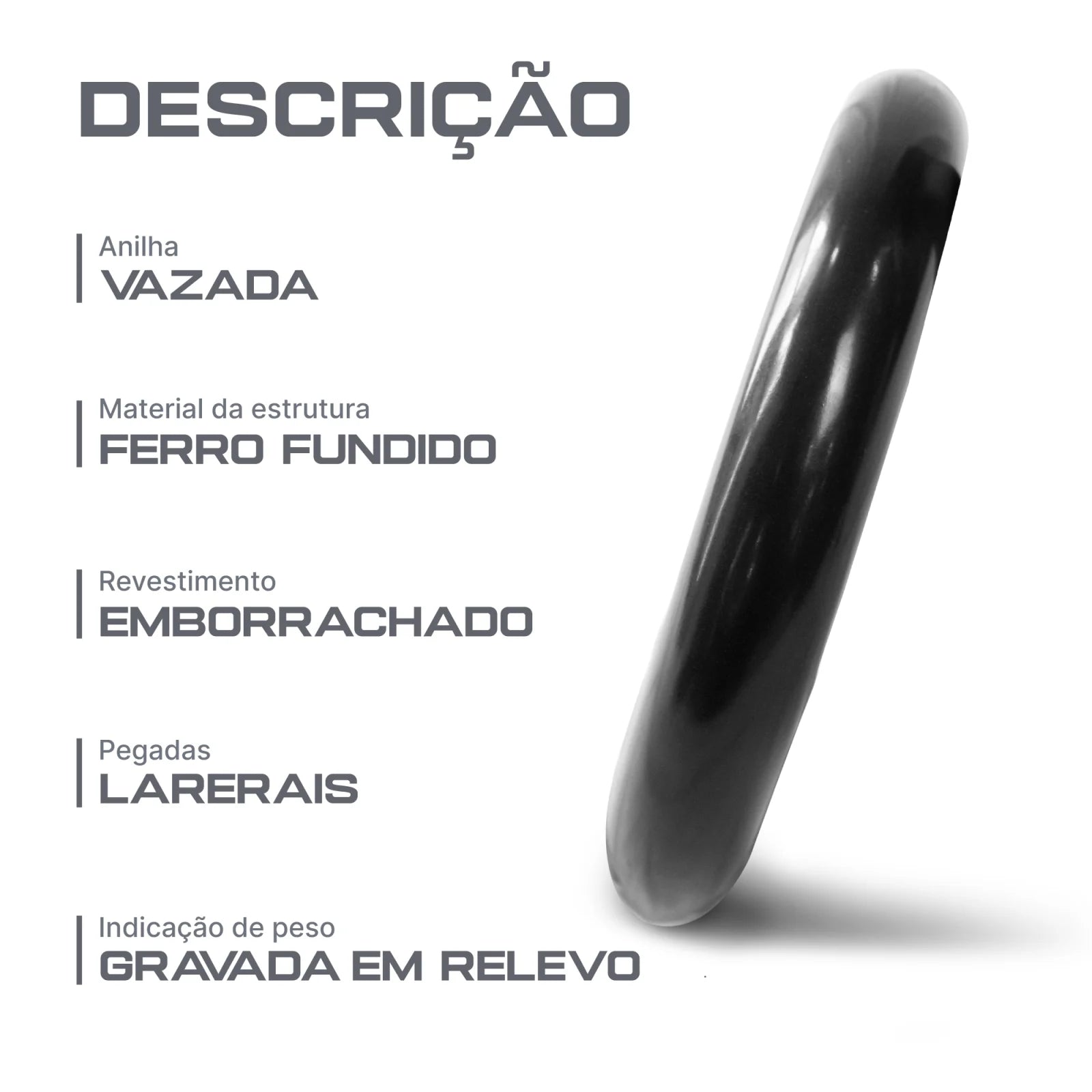 Anilha Vazada Emborrachada 20kg