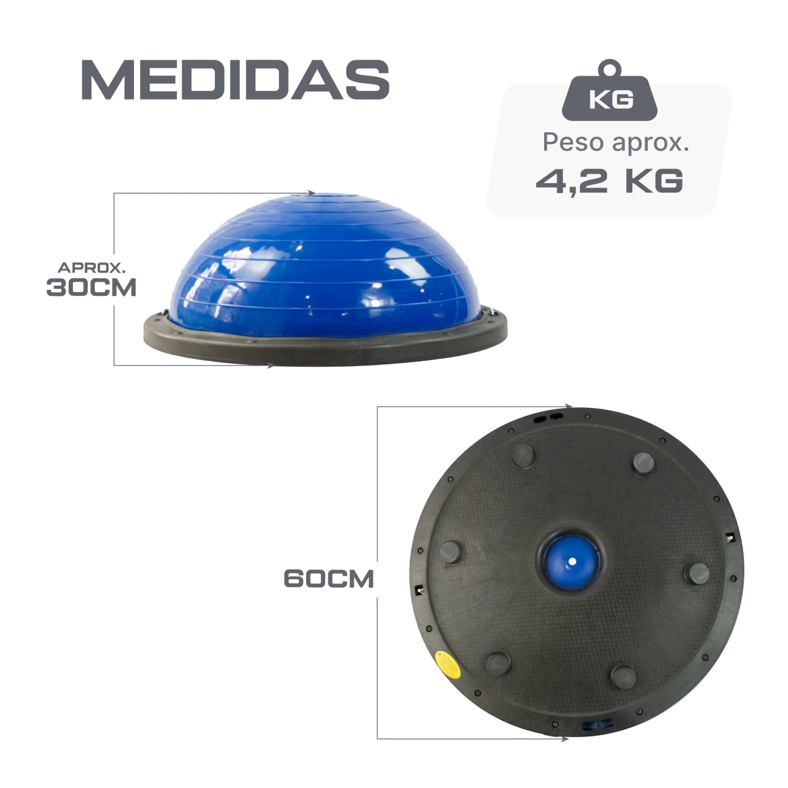 Bosu Ball 60cm com Alças