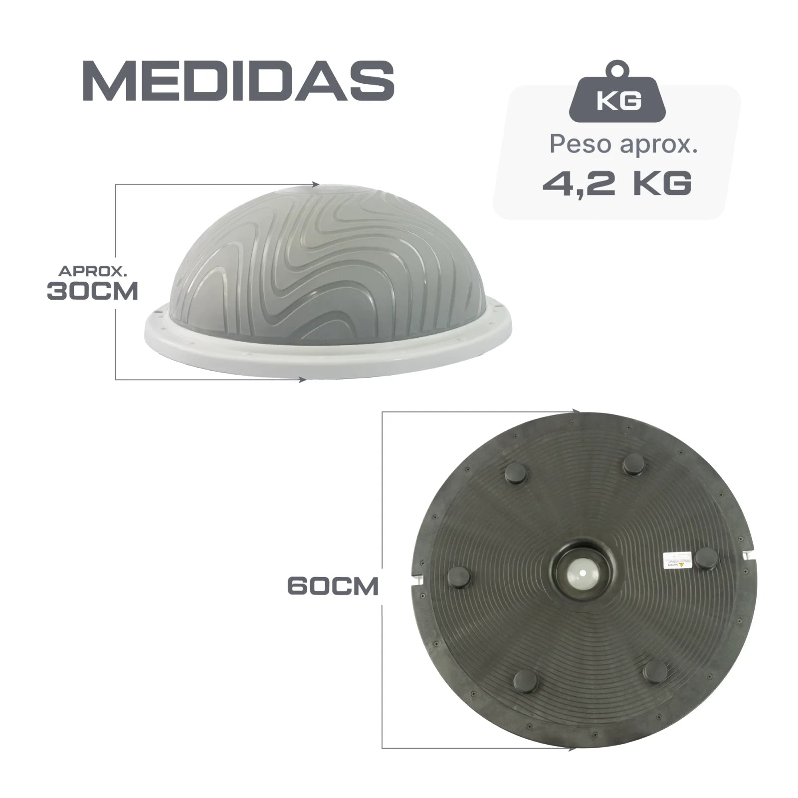 Bosu Ball 60cm Profissional com Alças