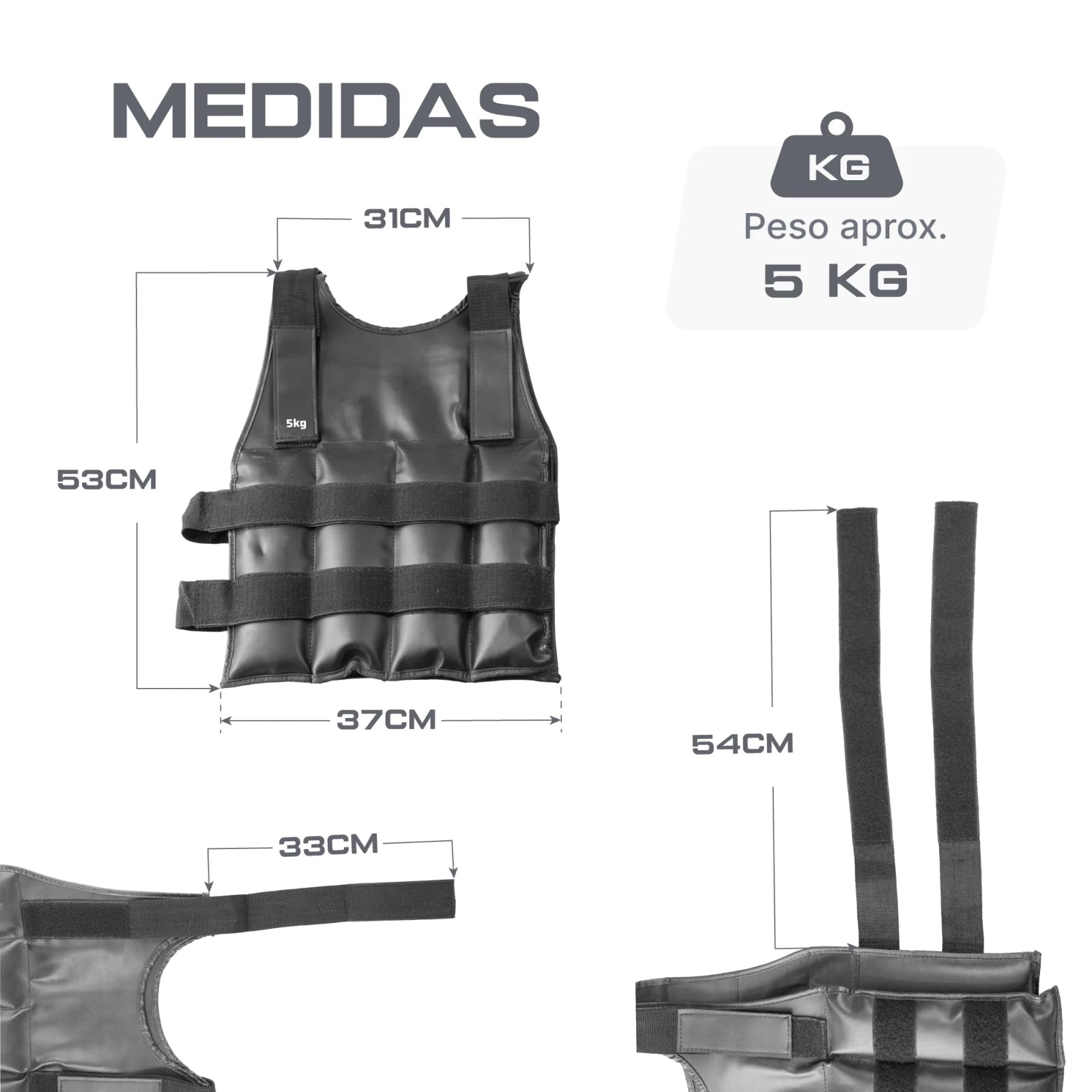 Colete com pesos para treinamento 5kg