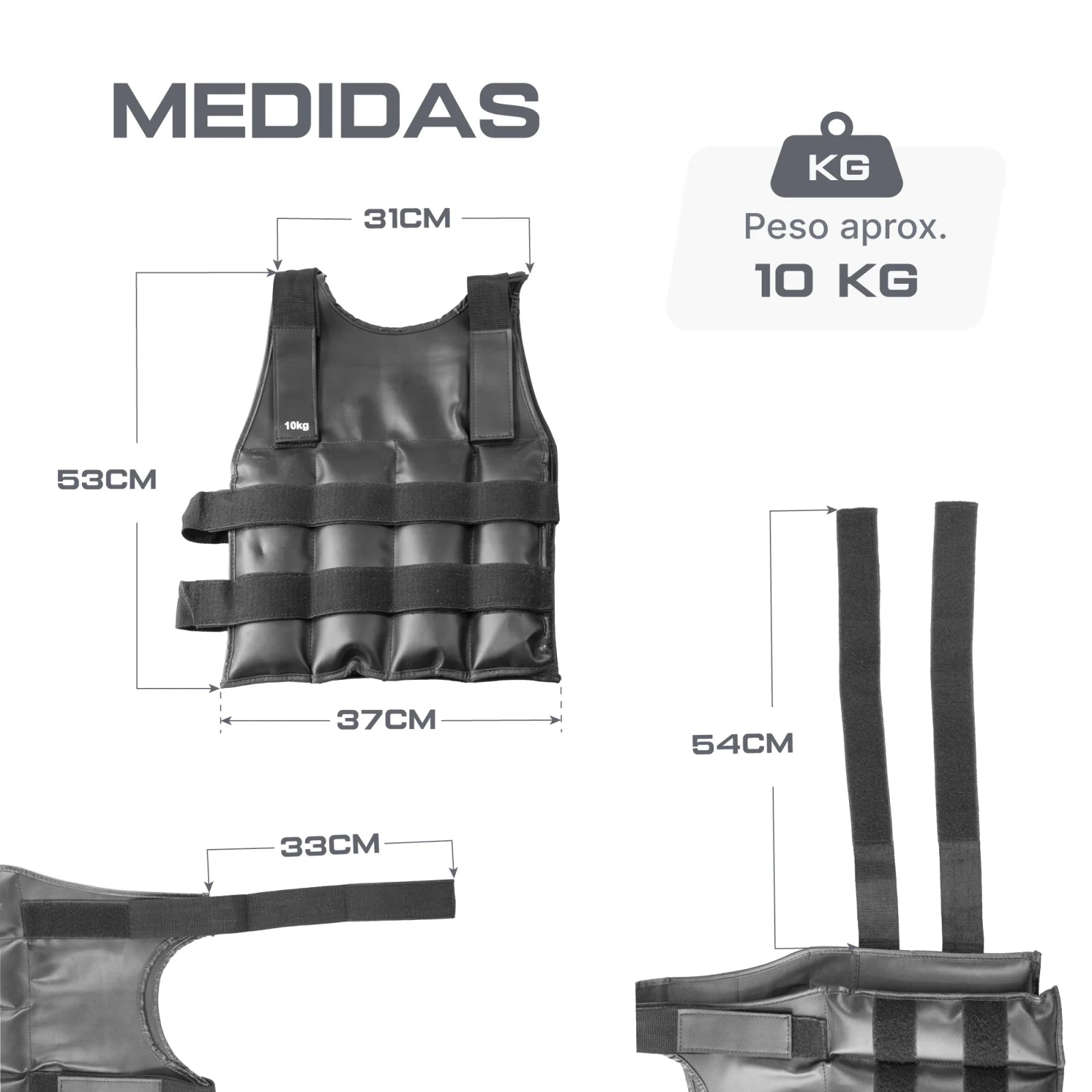 Colete com pesos para treinamento 10kg