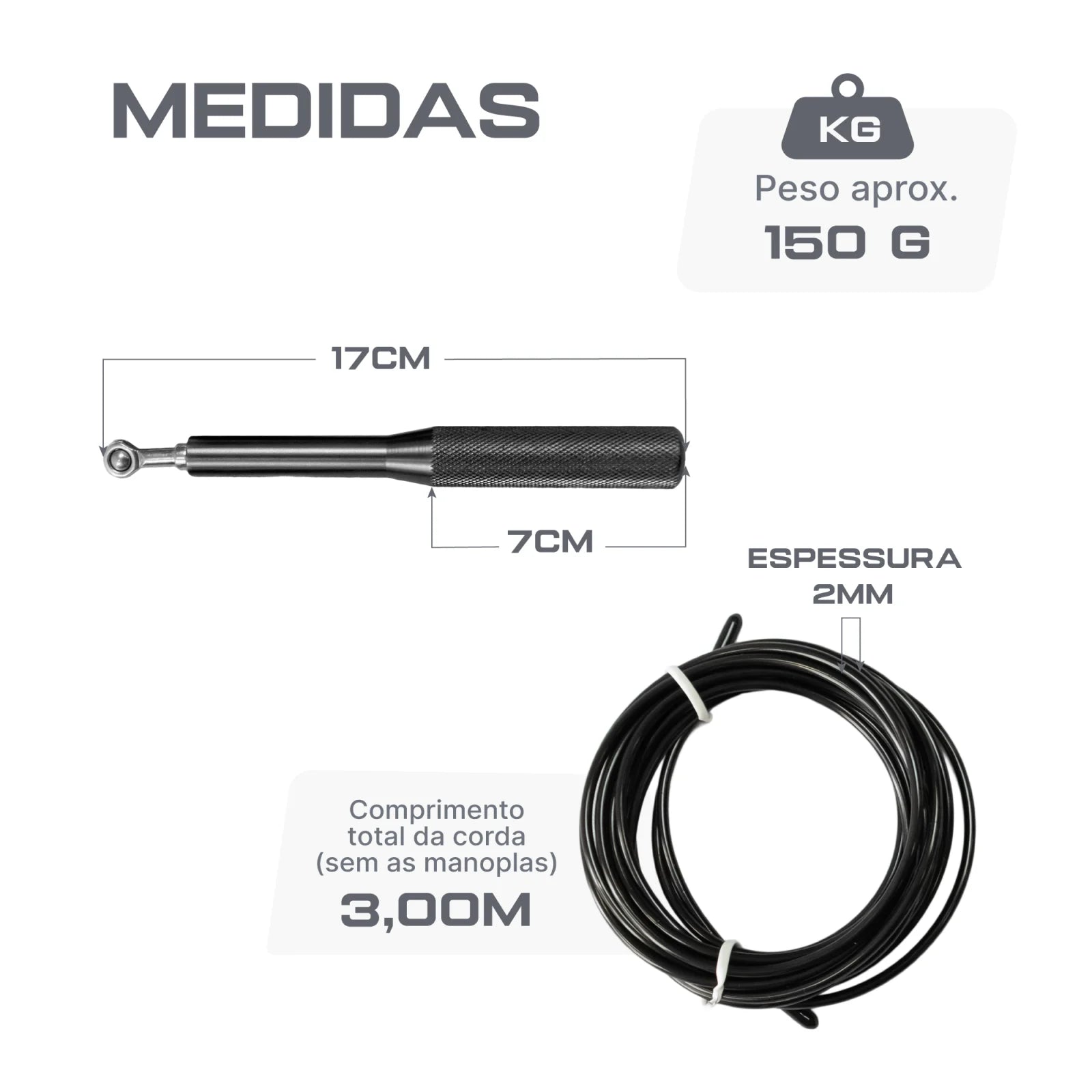 Corda de pular especial speed com cabo de alumínio