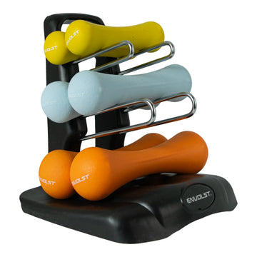 Conjunto 6 Halteres Neoprene 0,5 1 e 1,5kg e Suporte Envolst