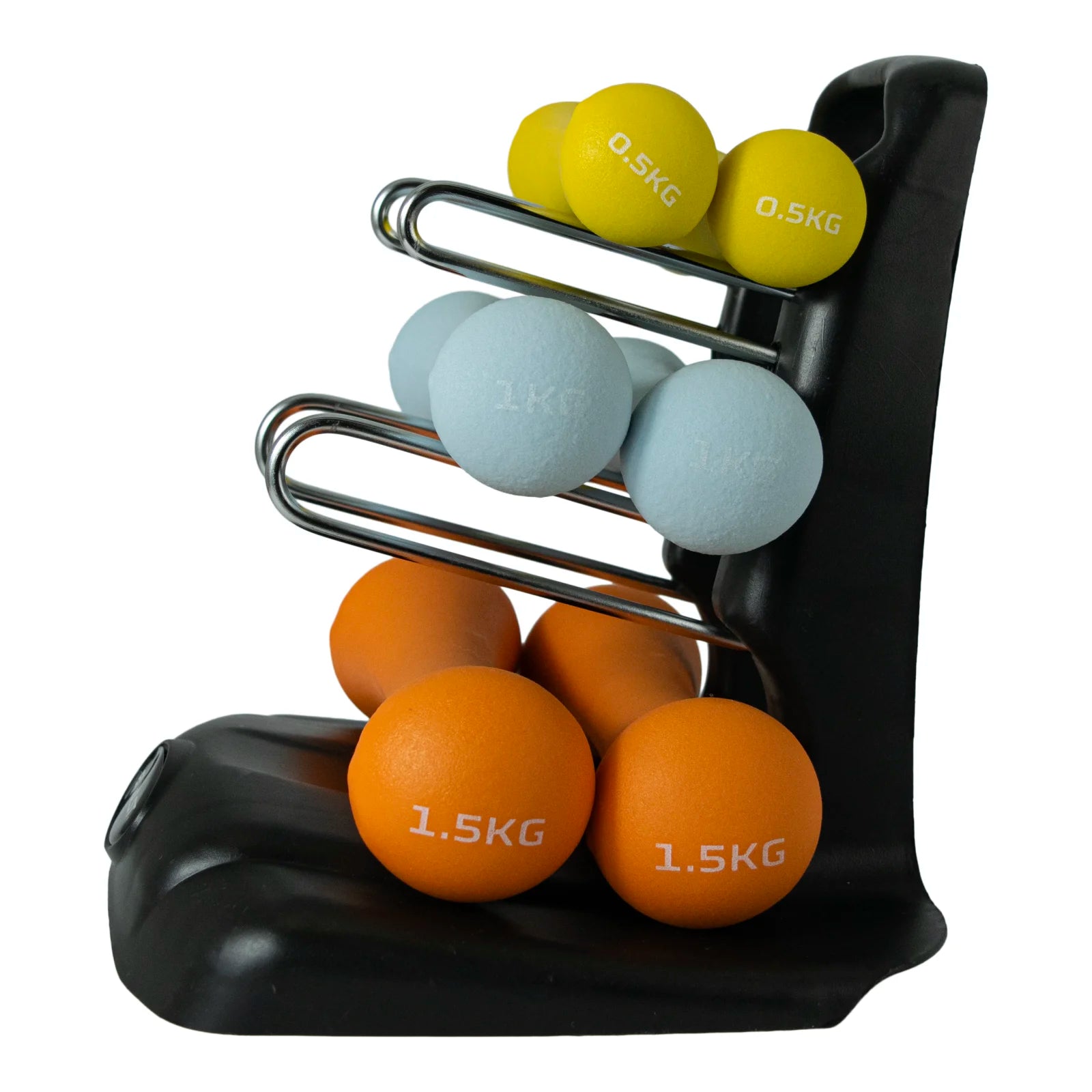 Conjunto 6 Halteres Neoprene 0,5 1 e 1,5kg e Suporte Envolst