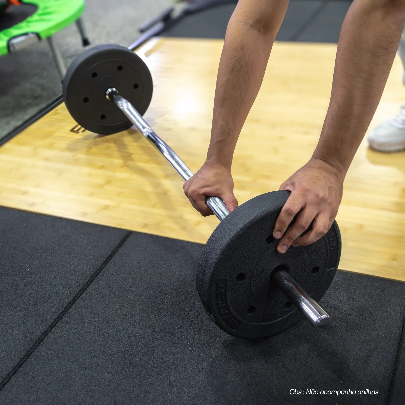 Barra de Musculação W 1,20m Maciça 28mm e Presilhas Envolst