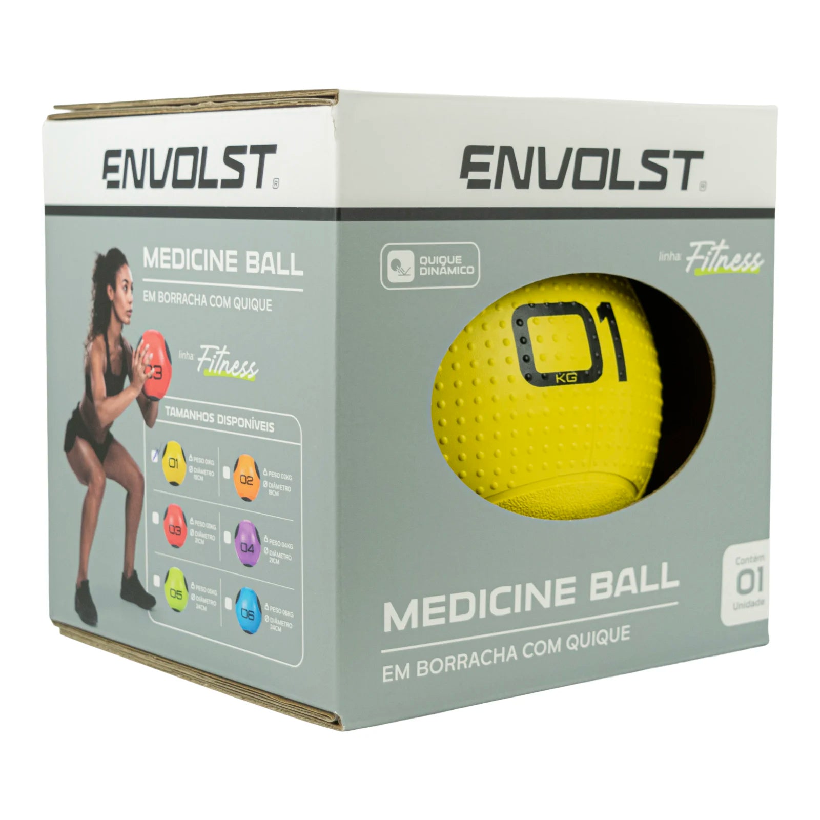 Medicine Ball 1Kg em Borracha com Quique Envolst