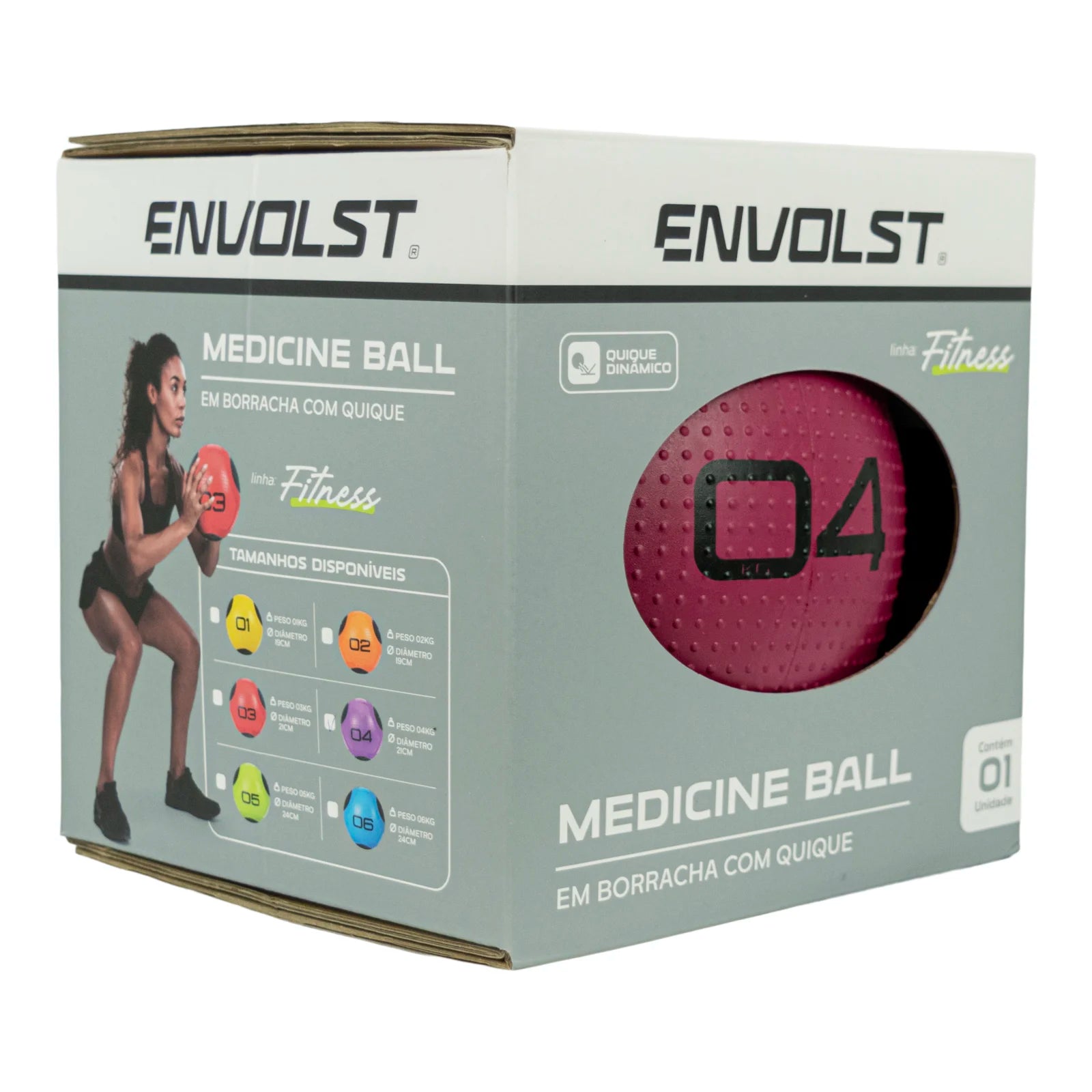Medicine Ball 4Kg em Borracha com Quique Envolst