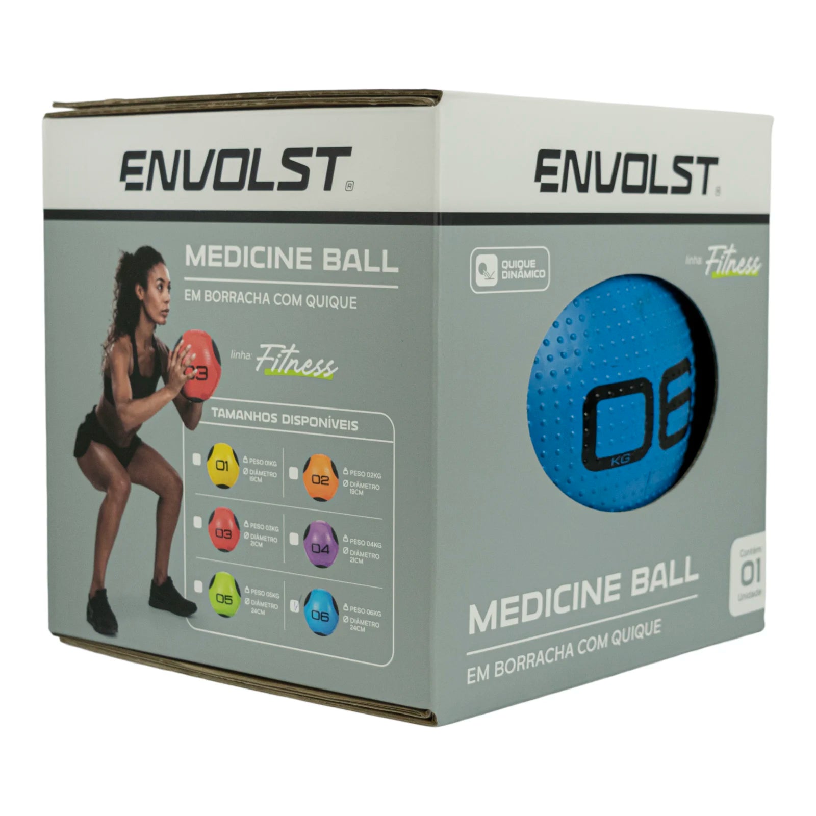 Medicine Ball 6Kg em Borracha com Quique Envolst